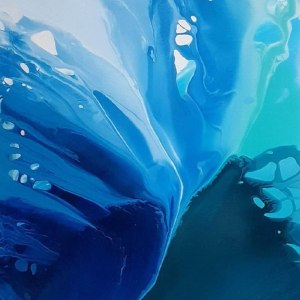 OLTRE IL BLU  tecnica mista su tela 150x100