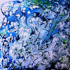 SPLASH tecnica smalto su tela 50x50